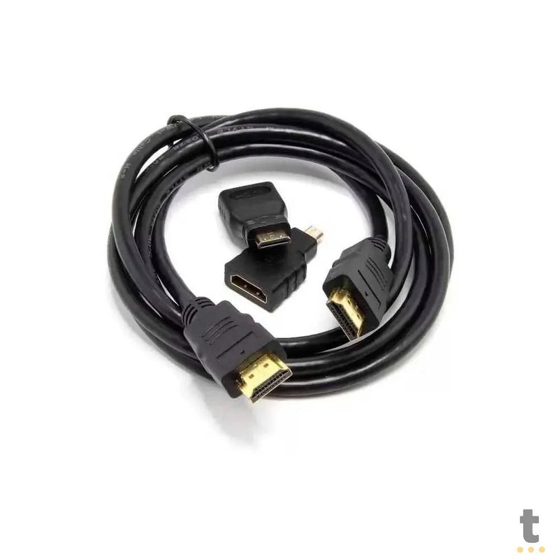 Adaptador Cabo Hdmi Para Mini Hdmi Micro Hdmi 1.5mt 3 Em 1 Full Hd