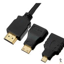 Adaptador Cabo Hdmi Para Mini Hdmi Micro Hdmi 1.5mt 3 Em 1 Full Hd
