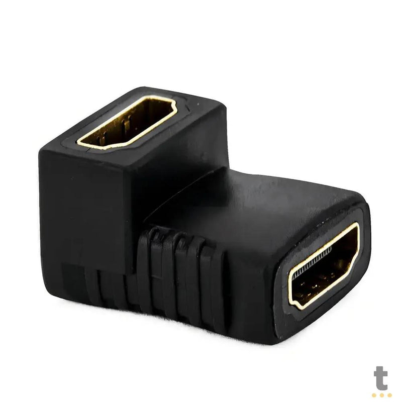 Adaptador Conector Hdmi Fêmea / Hdmi Fêmea em L 90 Graus - LE-5553