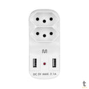 Adaptador E Carregador 2 Tomadas 2 Usb 2.1A Multi - WI331