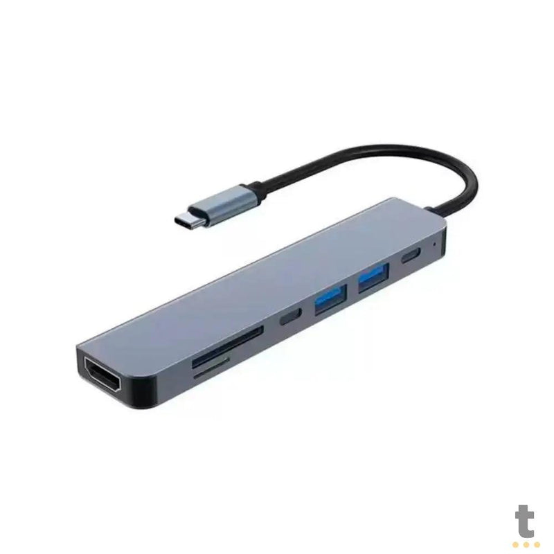 Adaptador Hub USB Tipo C Para Hdmi + 2x USB + Usb Tipo C + Leitor Cartão SD