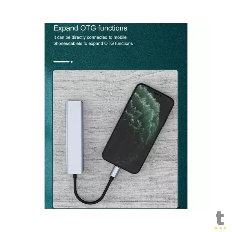 Adaptador Hub USB Tipo C Para Hdmi + 2x USB + Usb Tipo C + Leitor Cartão SD