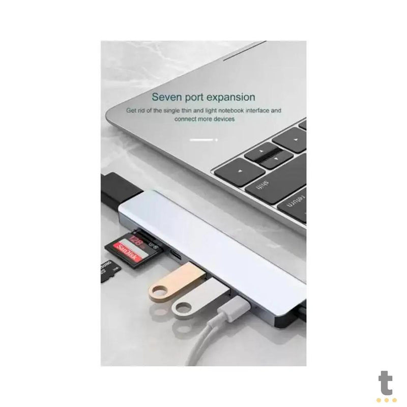 Adaptador Hub USB Tipo C Para Hdmi + 2x USB + Usb Tipo C + Leitor Cartão SD