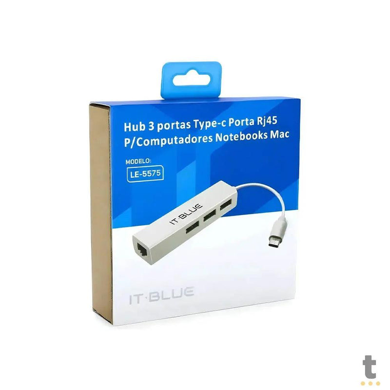 Adaptador USB Tipo C Para RJ-45 + 3 USB 2.0 It Blue - LE-5575
