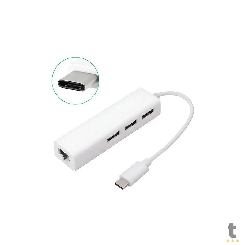 Adaptador USB Tipo C Para RJ-45 + 3 USB 2.0 It Blue - LE-5575
