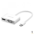 Adaptador Ugreen USB-C para HDMI e VGA MM123 30843 Branco