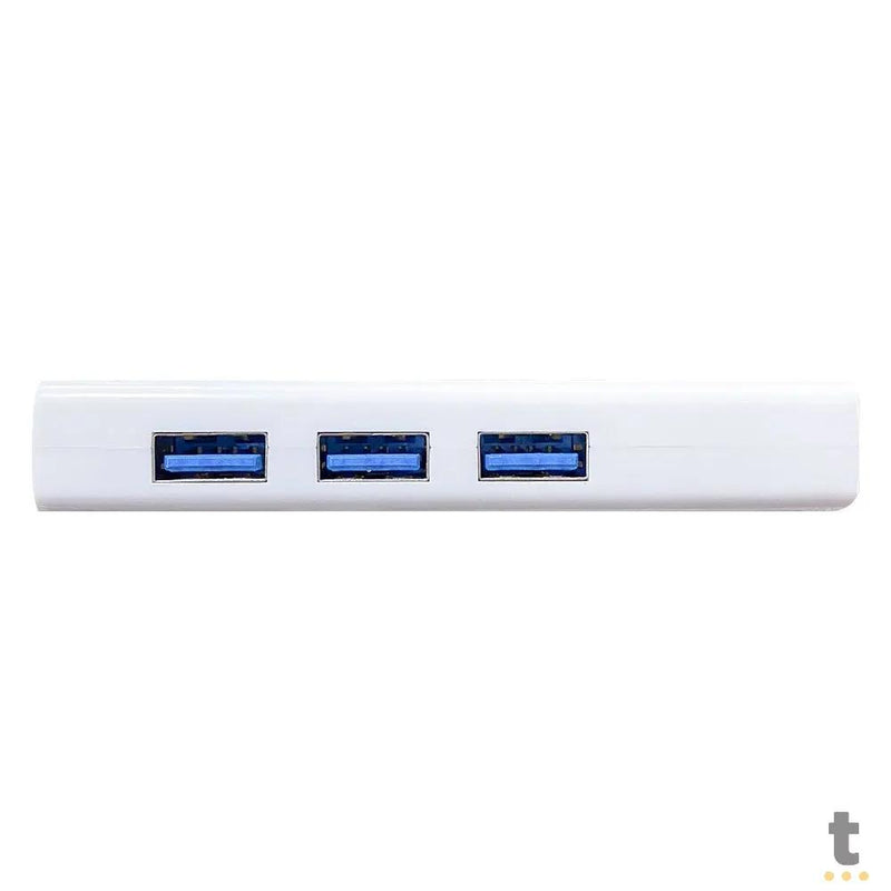 Adaptador Usb 3.0 Para Rj45 10/100/1000 (Placa De Rede Usb) + Hub Usb 3 Portas 3.0 Knup - KP-T133