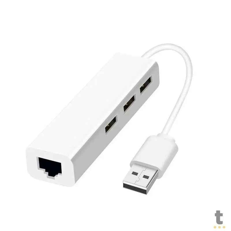 Adaptador Usb Para Rj45 10/100 (Placa De Rede Usb) + Hub Usb 3 portas It-Blue - LE-4102