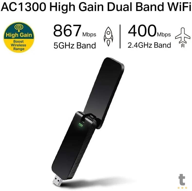 Adaptador Wireless TP-Link USB 1300Mbps - Archer T4u Dual Band