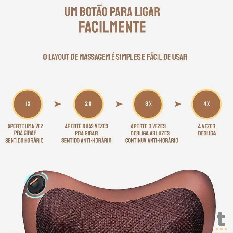 Almofada Massageadora Tomate Com Cromoterapia - AM-012