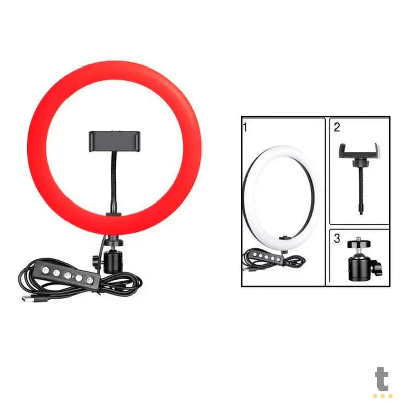 Anel De Luz Ring Light RGB Tomate Led Usb 10 Pols - MLG-110RGB