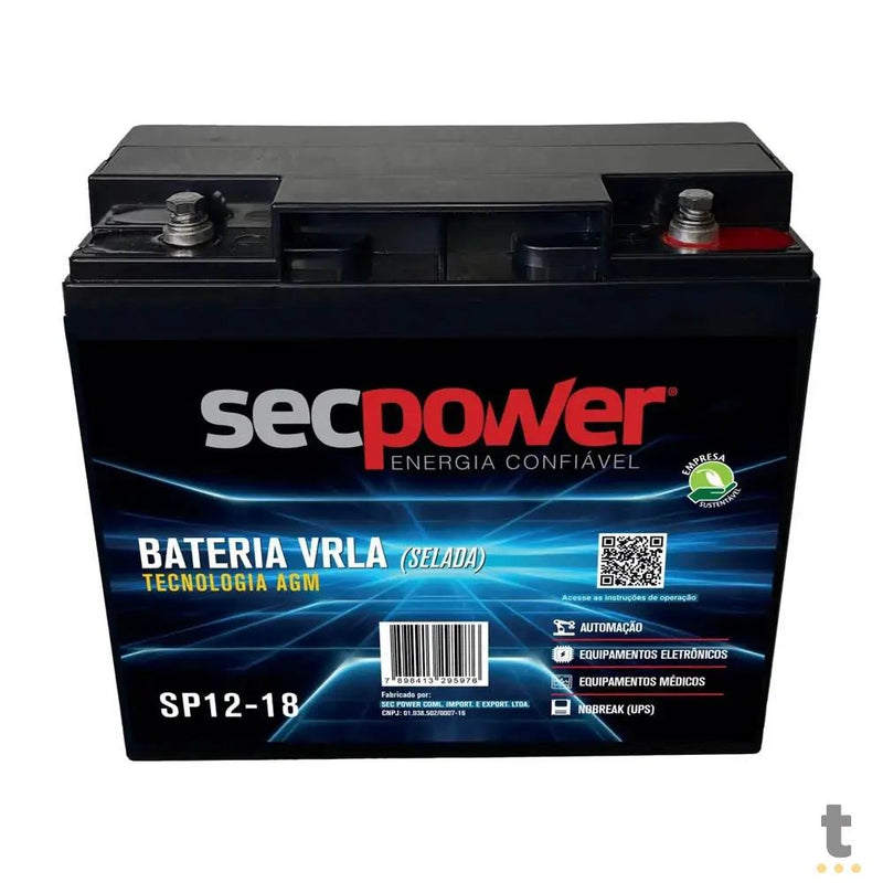 Bateria para Nobreak 12v 18ah Secpower - Sp12-18