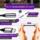 Cabo Adaptador de Som P3 Femea Para USB Tipo C aGold - CBA-16