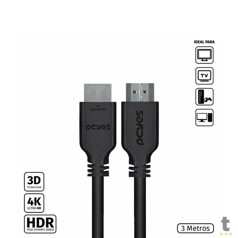 Cabo Hdmi 3mt 4k PCYes - PHM20-3