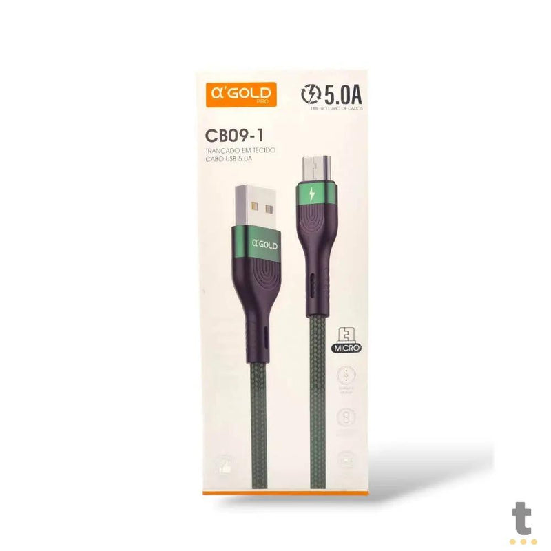 Cabo Usb P/ Tipo C Para Celular Carregamento Rapido 5.0A 1mt aGold - CB09-3