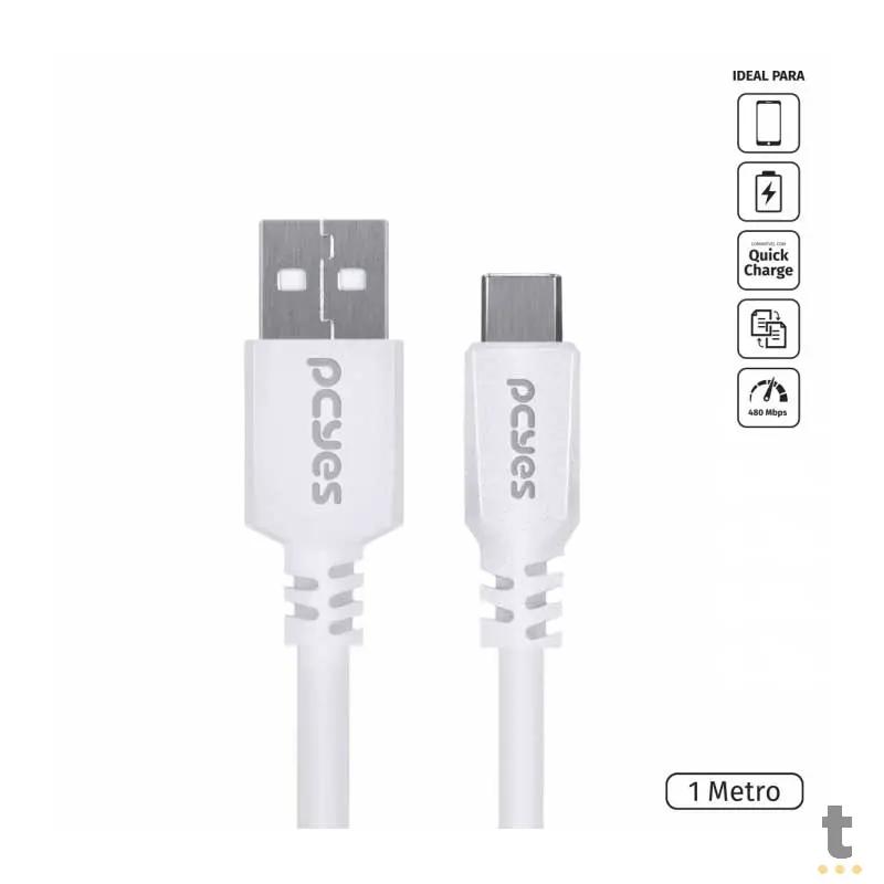 Cabo Usb Tipo C Para Celular 1mt PCYes - PUACB-01