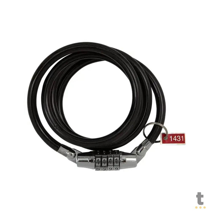 Cabo de Aço Espiral com Cadeado 8mm x 1m com Segredo para Bicicleta Brasfort - 77842
