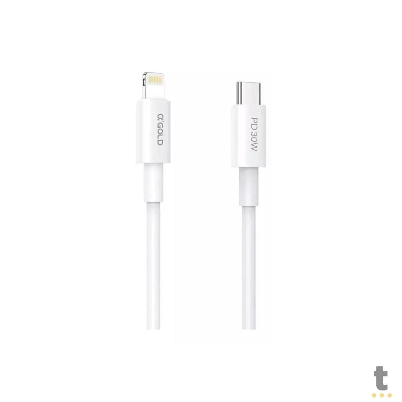 Cabo de Dados USB Lightning (Iphone) aGold 1mt 30W - CB-50