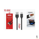Cabo de Dados USB Tipo C 1,2m 2.4a Turbo Tomate - Tc-201c