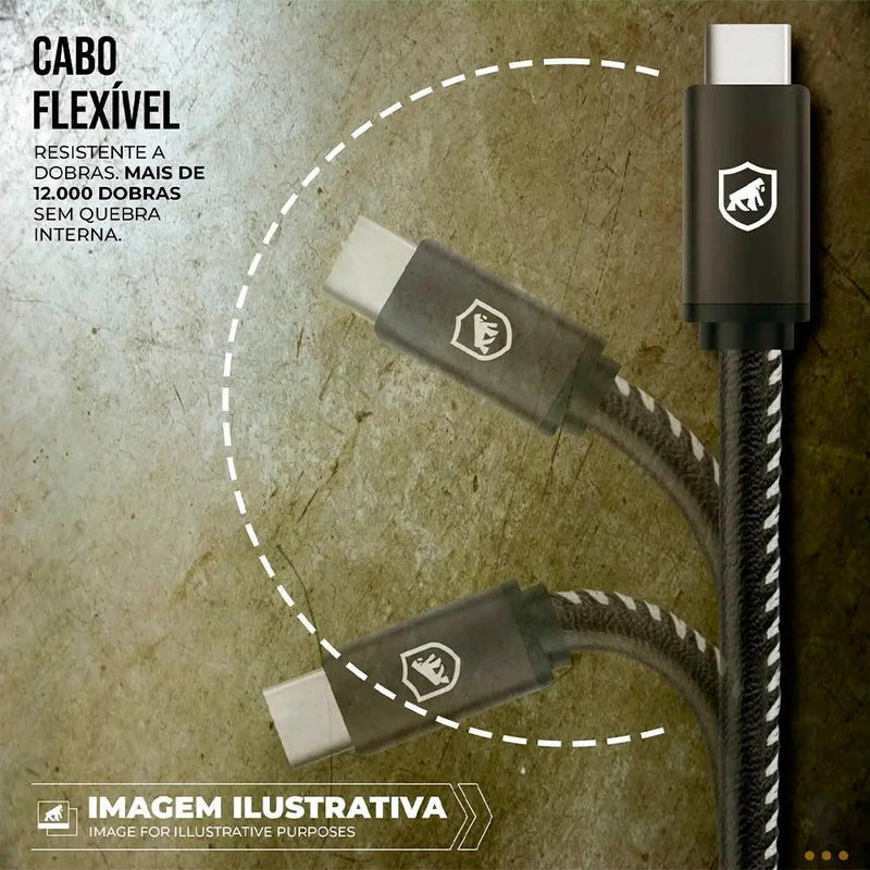 Cabo de Dados USB Tipo C 1,5m GShield Turbo Militar - GS-1001