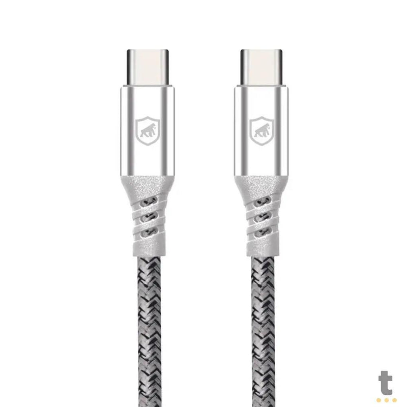 Cabo de Dados USB Tipo C P/ Tipo C Dual Tech PD 100W Branco GShield 1.8m - GS-6754
