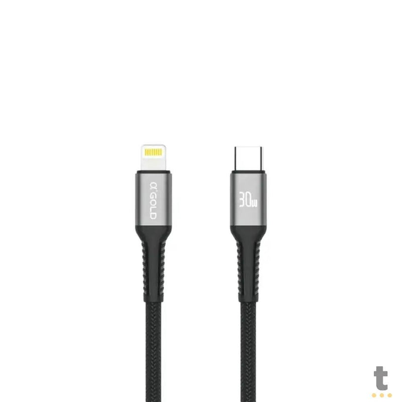 Cabo de Dados USB Tipo C p/ Lightning (Iphone) 2mts aGold 30W - CB68