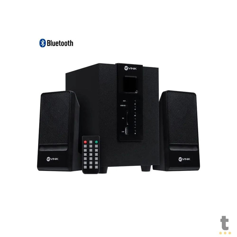 Caixa De Som 2.1 Vinik Groove Subwoffer + 2 Caixas Satelite em Madeira 20W Preta - CXGRO20W