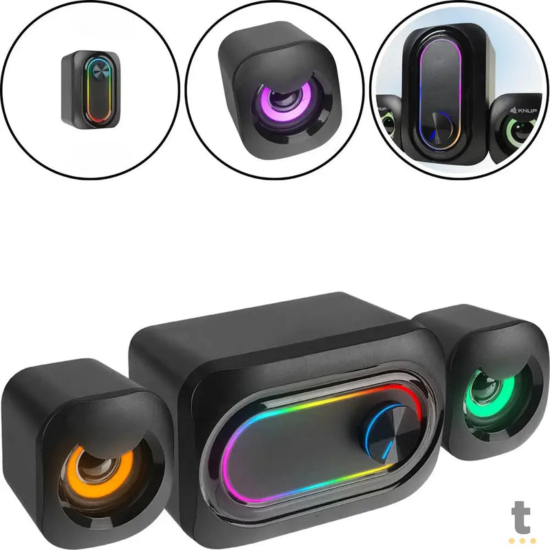 Caixa De Som C/ Subwoofer 2.1 11W Knup Horus P2 Usb - RO827