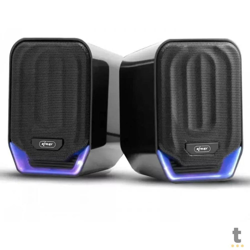 Caixa De Som Knup 2.1 Multimidia 12W RMS C/ Led Azul P2 - RO823