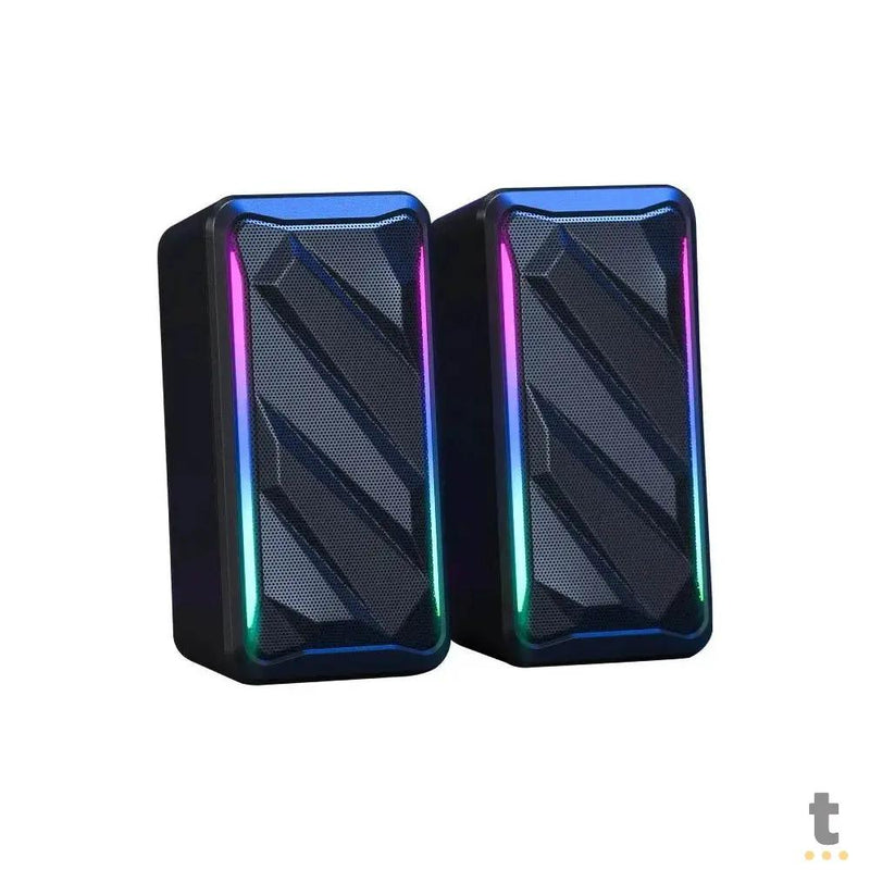 Caixa De Som Knup Horus 2.0 Multimidia 10W RMS C/ Led RGB Usb e P2 - RO849