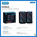 Caixa De Som Knup Horus 2.0 Multimidia 10W RMS C/ Led RGB Usb e P2 - RO849