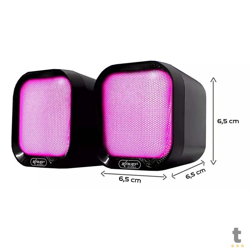Caixa De Som Knup Horus 2.1 Multimidia 16W RMS C/ Led Usb e P2 - RO813