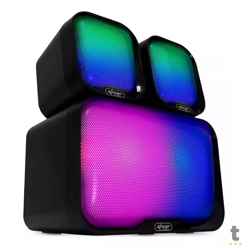 Caixa De Som Knup Horus 2.1 Multimidia 16W RMS C/ Led Usb e P2 - RO813