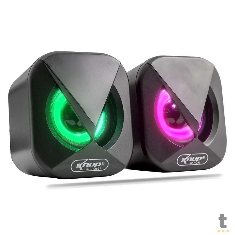 Caixa De Som Knup Horus 2.1 Multimidia 16W RMS C/ Led Usb e P2 - RO821