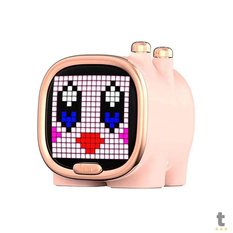 Caixa de Som Portátil Bluetooth Divoom Zooe 6W Rosa C/Interações Visuais