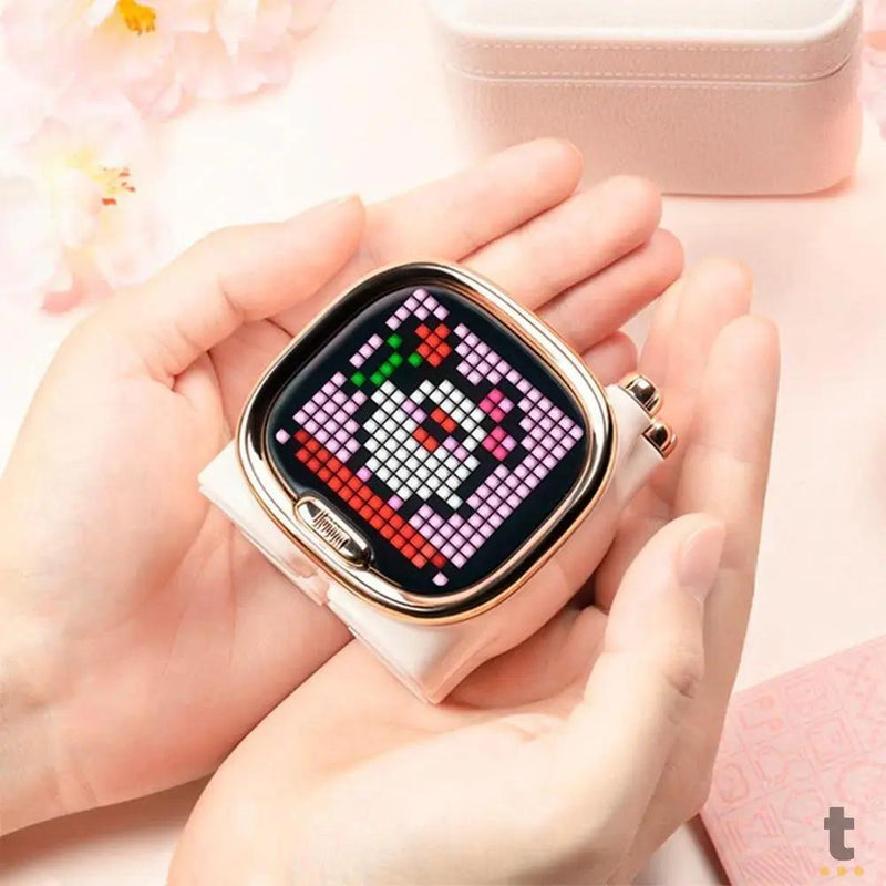 Caixa de Som Portátil Bluetooth Divoom Zooe 6W Rosa C/Interações Visuais