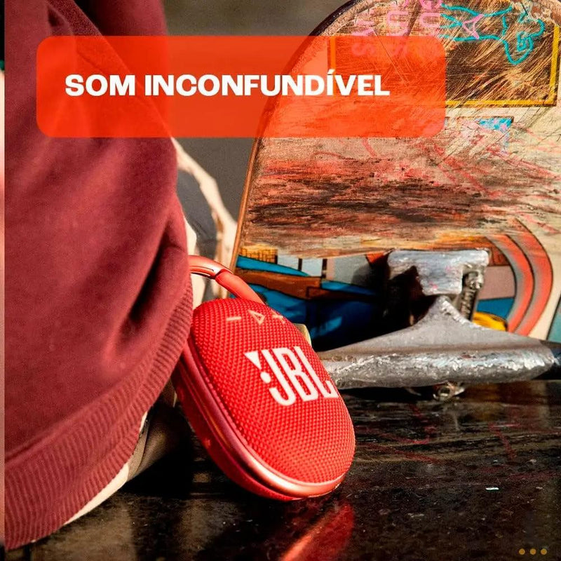 Caixa de Som Portátil Bluetooth JBL Clip 4 5W Vermelha