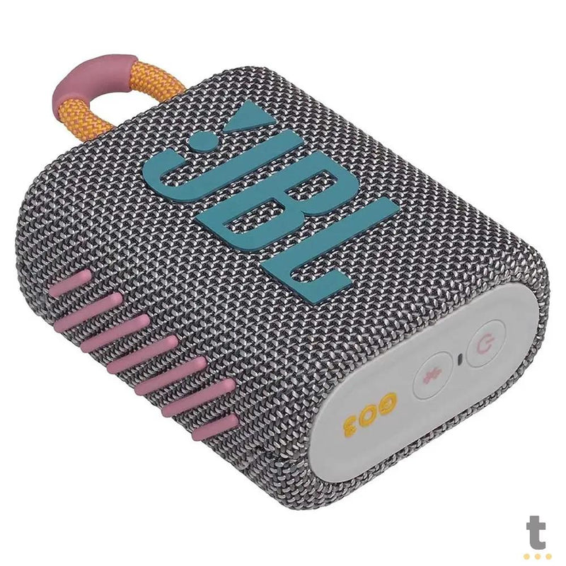 Caixa de Som Portátil Bluetooth JBL GO3 4.2W Cinza - JBLGO3GRY
