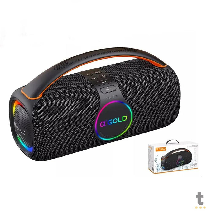 Caixa de Som Portátil Bluetooth aGold 120W IPX6 C/ Microfone - SM-32