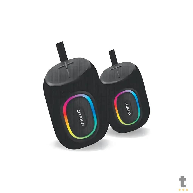 Caixa de Som Portátil Bluetooth aGold 8W IPX6  Duração Até 10hrs - SM-23