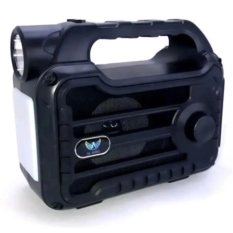 Caixa de Som Rádio Portátil Recarregável Com Lanterna Leon GTS Preta - LO-4020