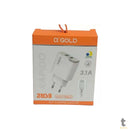 Carregador De Parede aGold C/ 2 Saídas USB + Cabo Usb Tipo C 3.1A - CA19-7 / Tipo-C