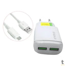 Carregador De Parede aGold C/ 2 Saídas USB + Cabo V8 3.1A - CA01-8/V8