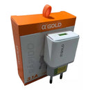 Carregador De Parede aGold USB + Cabo Usb Tipo C 3.1A - CA43-3 / Tipo-C