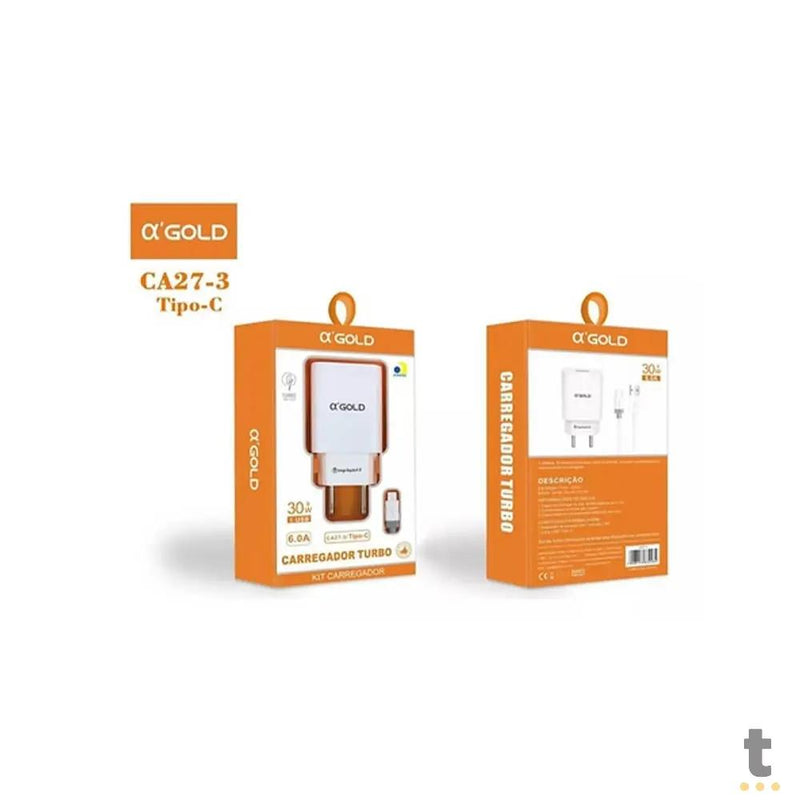 Carregador De Parede aGold Usb Tipo C Turbo 30W 6.0A Carga Turbo - CA27-3