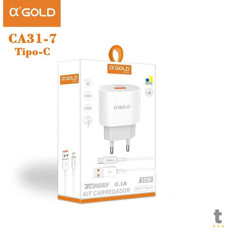 Carregador De Parede aGold Usb Tipo C Turbo 30W 6.1A - CA31-7