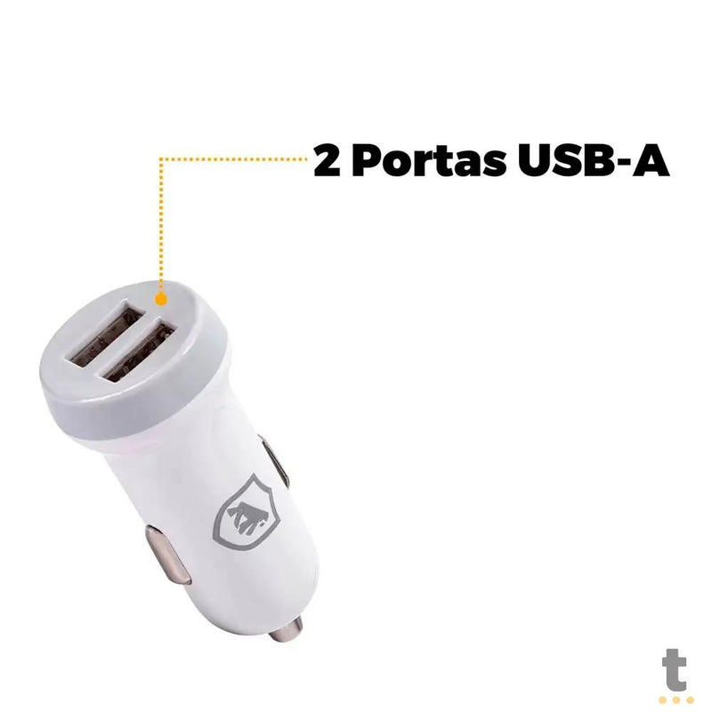 Carregador Veicular Flex 2 USB Branco GShield 5V 3.4A - GS-3238