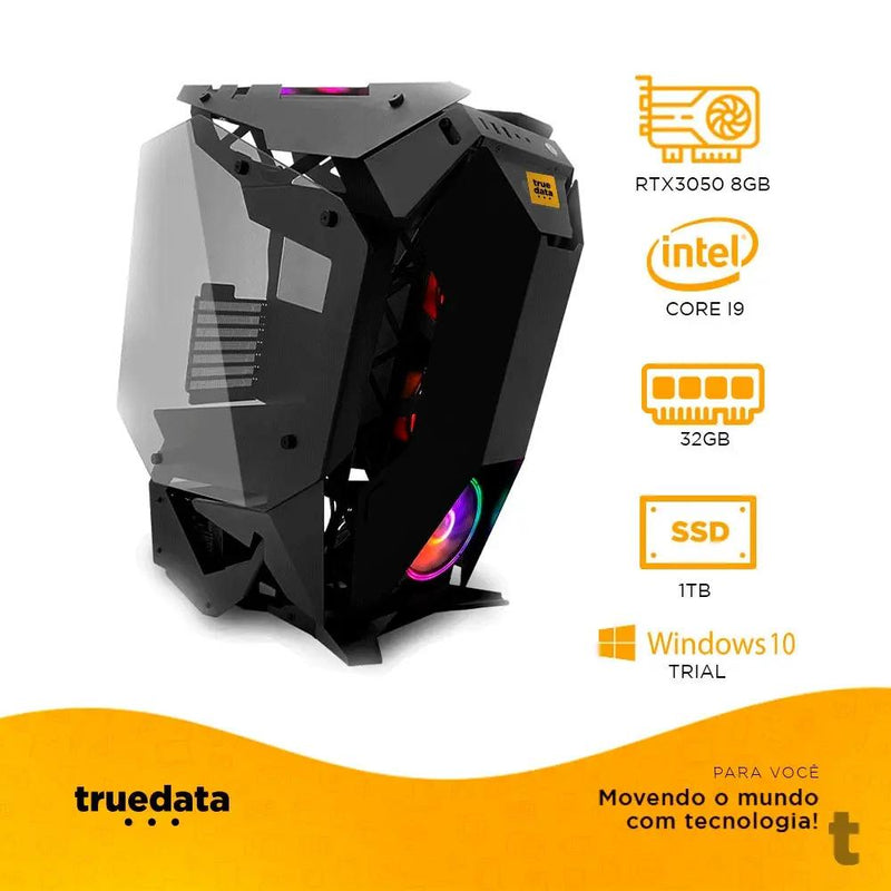 Computador Gamer Truedata Intel Core i9-10900 2.8Ghz 32gb Ddr4 Ssd 1Tb Pl Video RTX3050 8Gb Nvme Fonte 750w