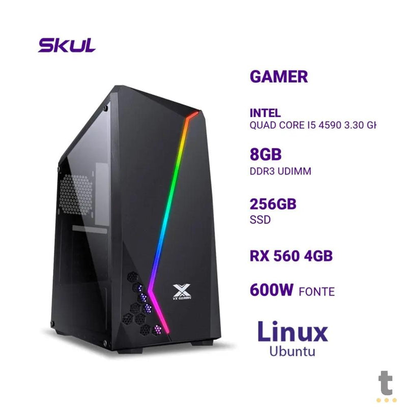 Computador Gamer Truedata Skul 5000 Intel Core I5-4590 8gb Ssd 256gb RX 560 4Gb Fonte 600W - 195476