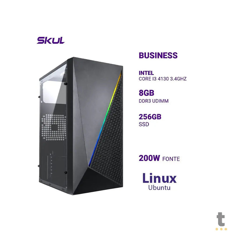 Computador Truedata Skul b300 Intel I3-4130 3.4Ghz 8gb Ssd 256gb Fonte 200w